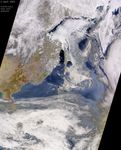 Smoke over Japan and Pacific Ocean