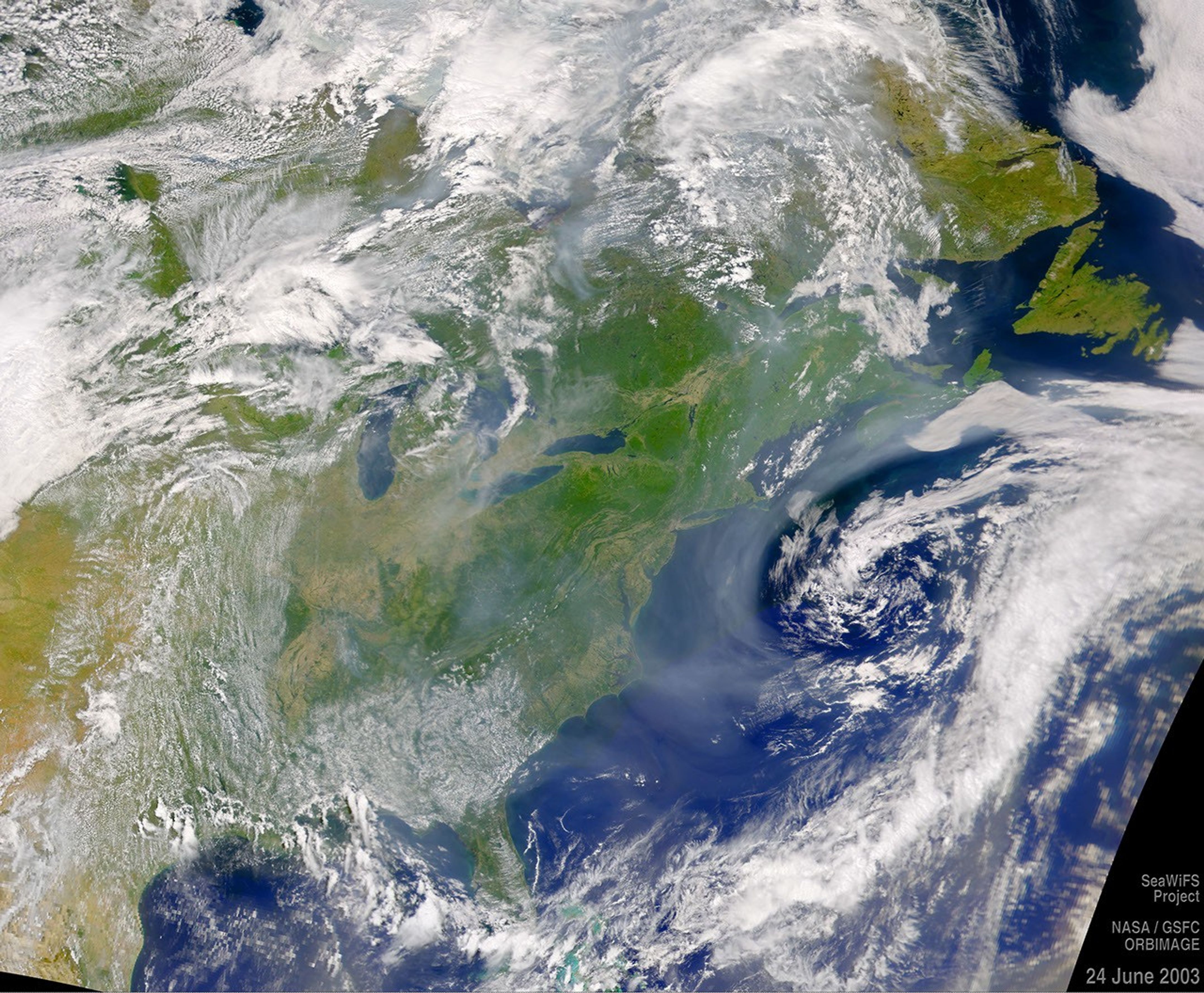 Haze over the Atlantic Seaboard