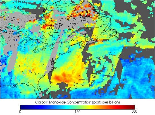 Haze over the Atlantic Seaboard