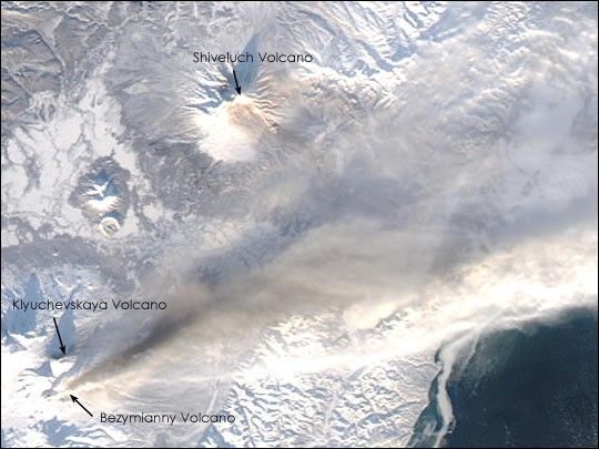 
			Volcanic Eruptions on the Kamchatkan Peninsula - NASA Science			