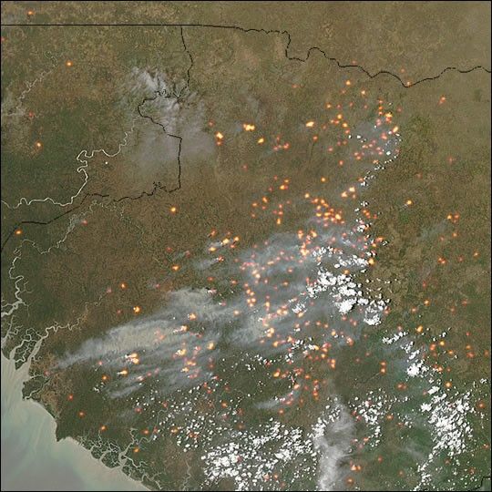 Fires in Guinea