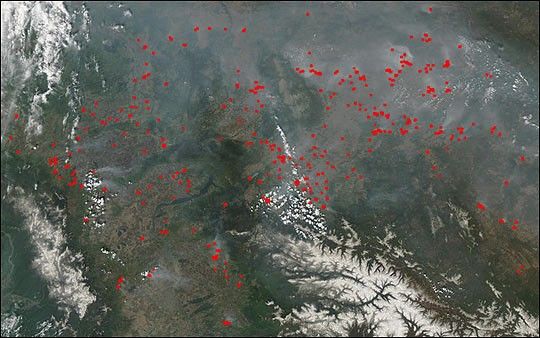 Fires in South-Central Russia