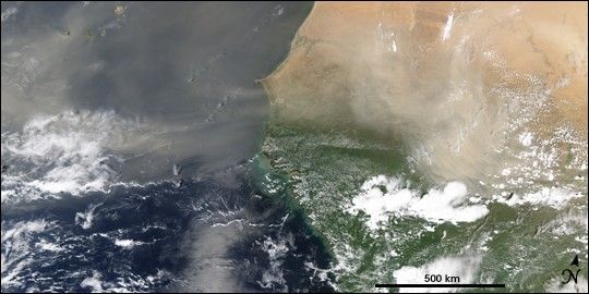 Dust blowing off West Africa