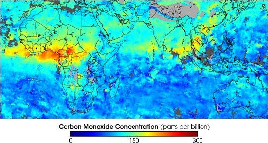 Carbon Monoxide in Africa and Asia