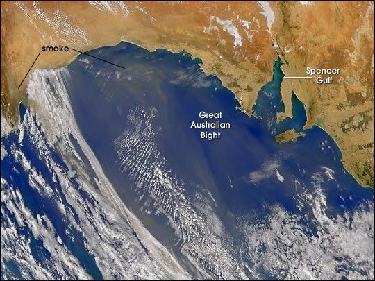 Smoke Over Great Australian Bight