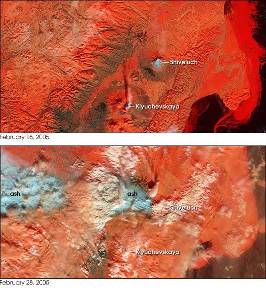 Ash Cloud from Shiveluch Settles on Kamchatka