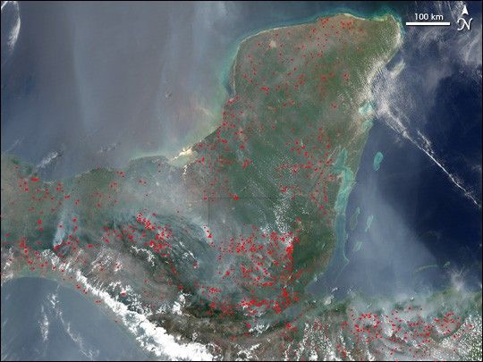 Fires in Mexico and Central America