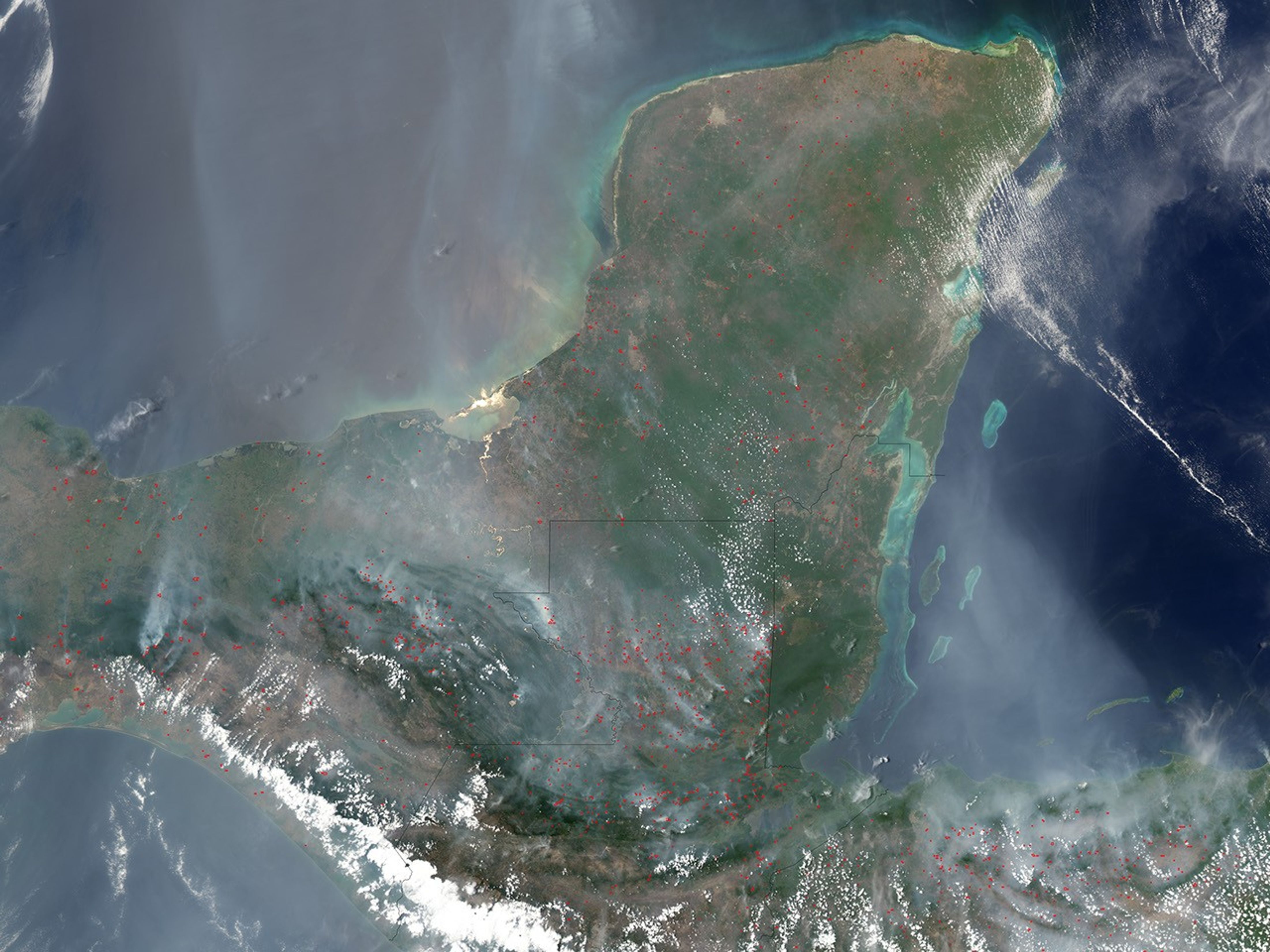 Fires in Mexico and Central America