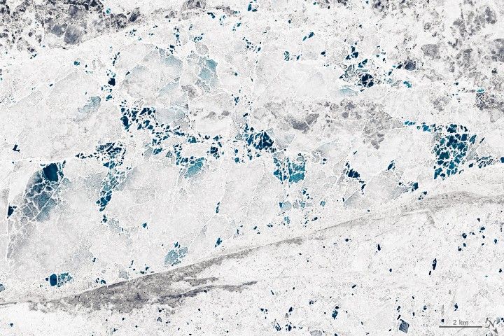 Icy Art in the Sannikov Strait - NASA Science
