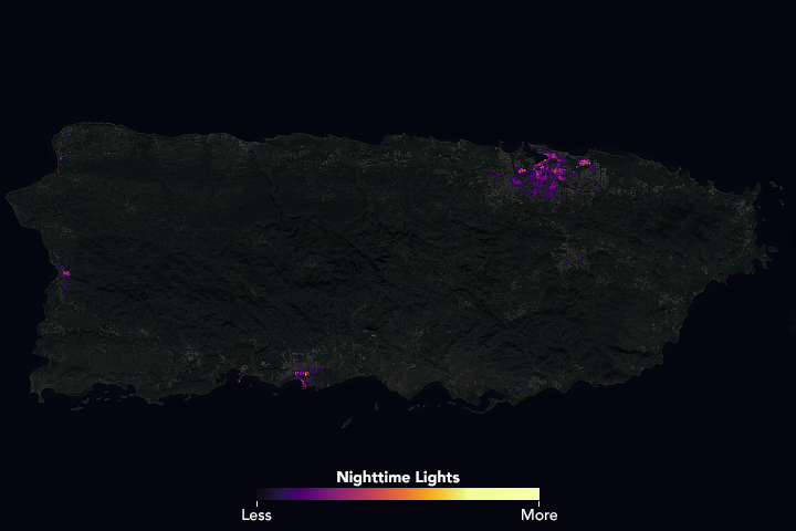 Night Lights Show Slow Recovery from Maria