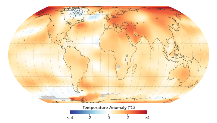 2018 Was the Fourth Warmest Year, Continuing Long Warming Trend