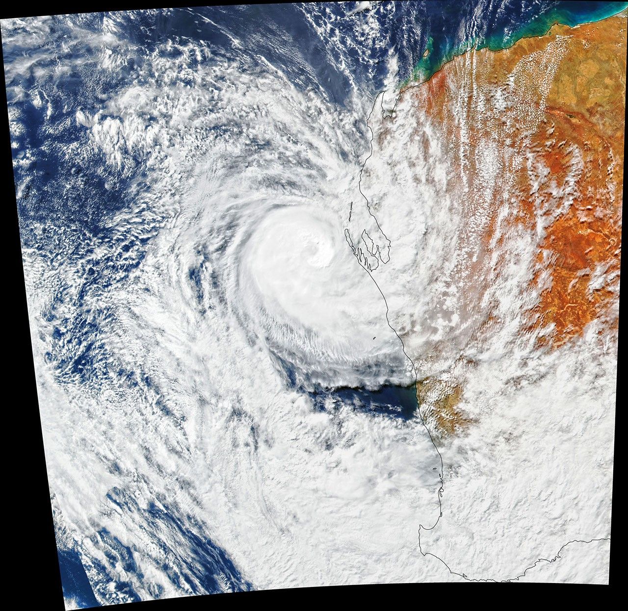Tropical Cyclone Seroja seen by VIIRS off Western Australia April 11 2021