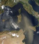 Dust Storm Over the Mediterranean Sea