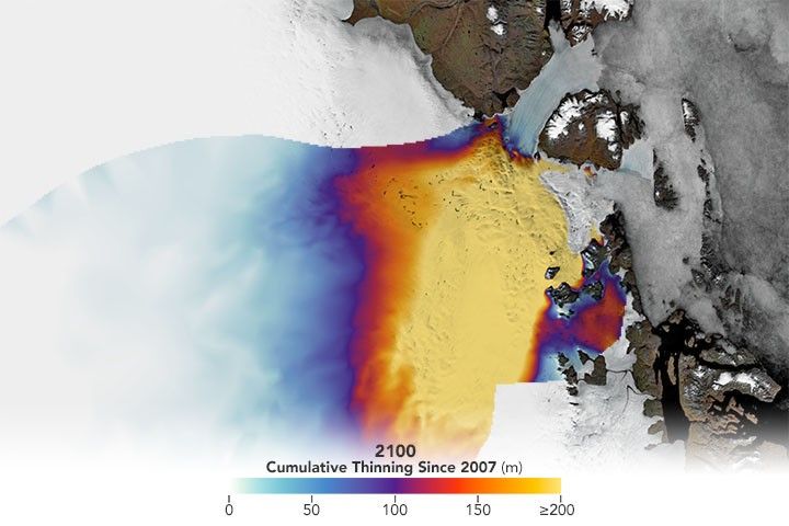 Thinning of the Northeast Greenland Ice Stream