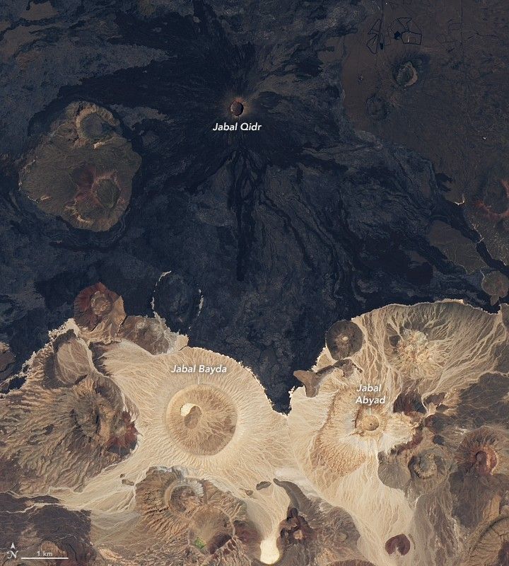 White and Black Volcanoes of Saudi Arabia