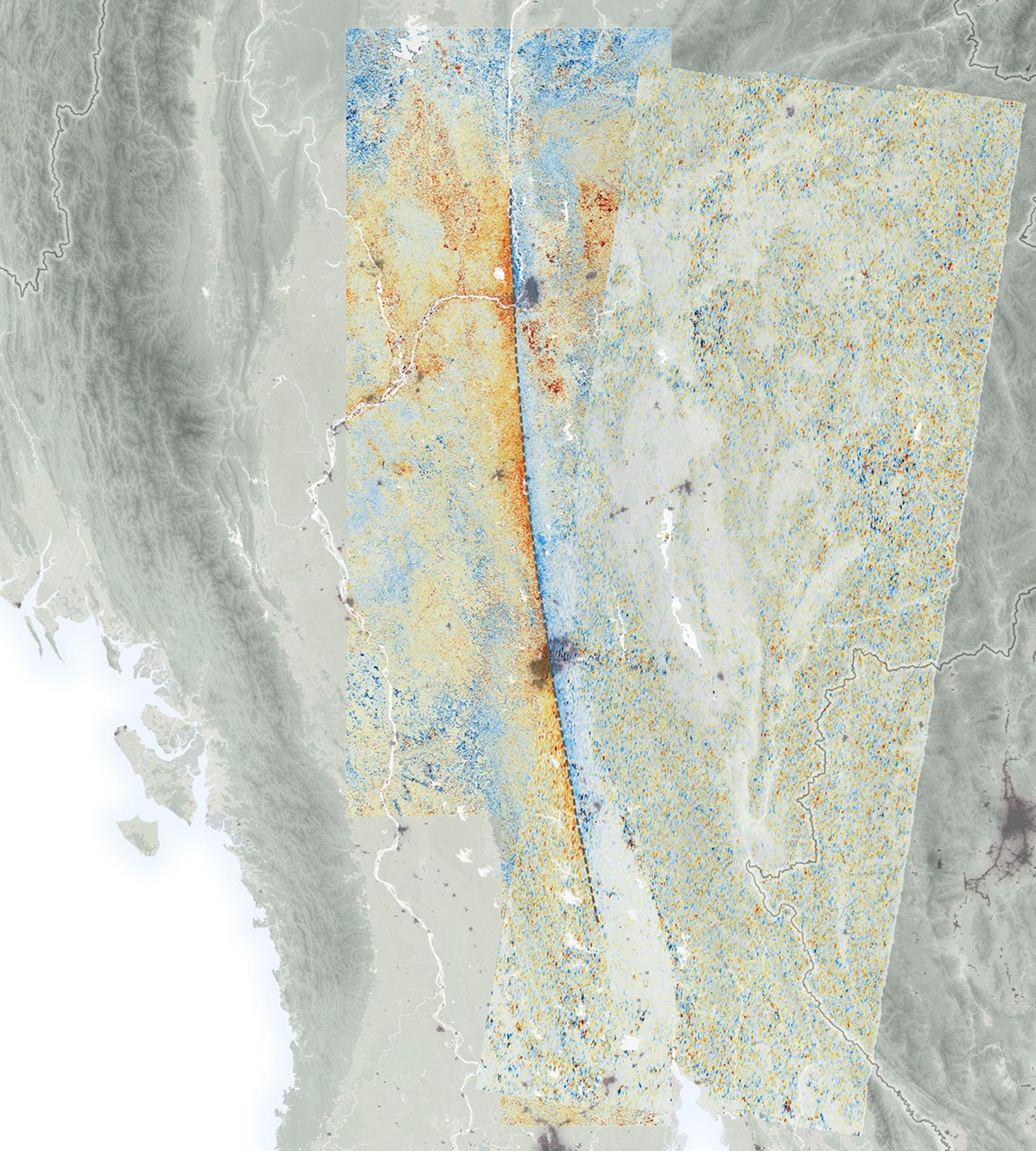 Satellite Data Show Motion of Burma Earthquakes