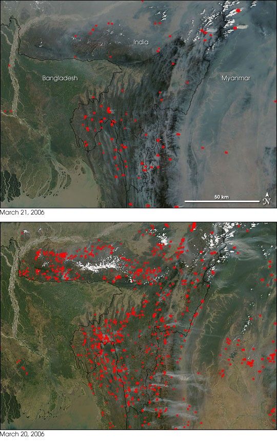 Fires in South Asia