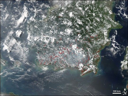 Fires on Borneo