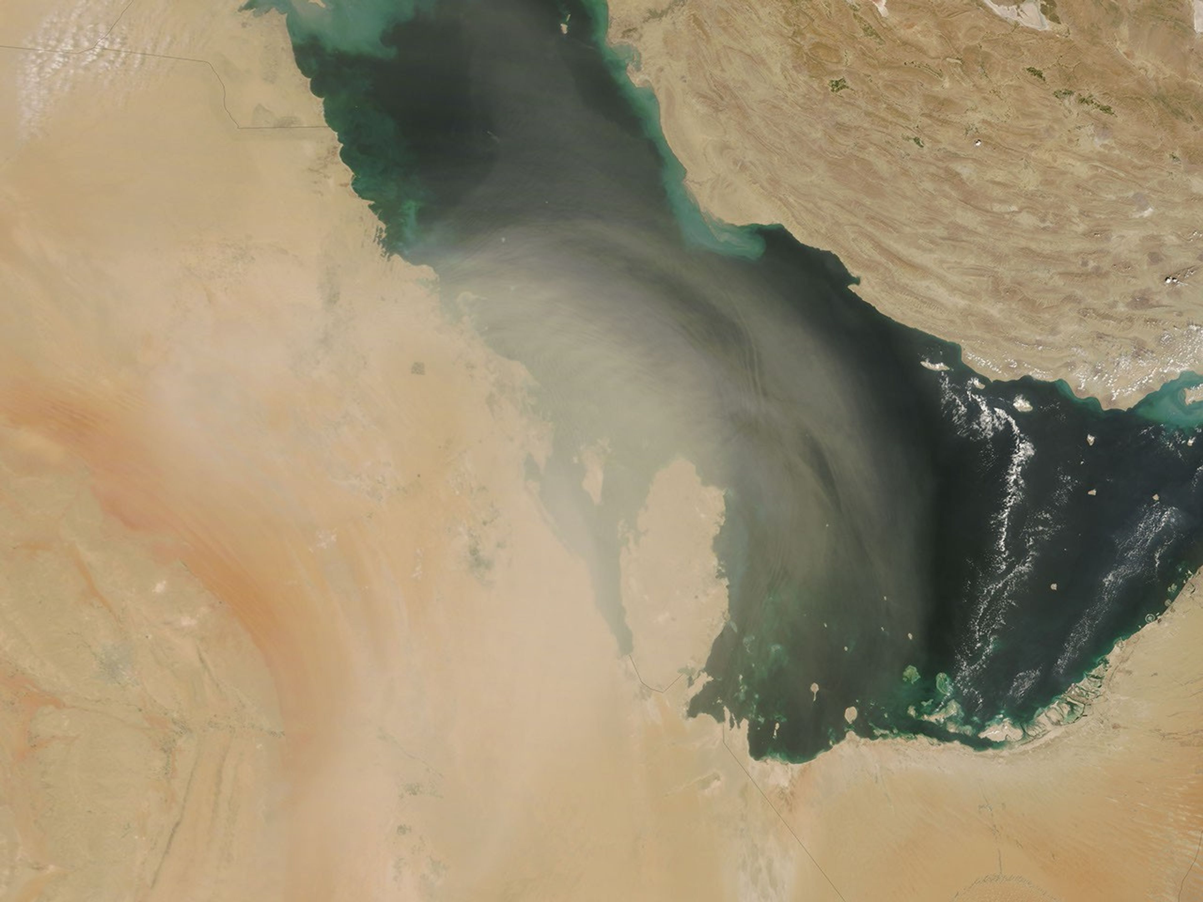 Dust Storm over Bahrain and Qatar