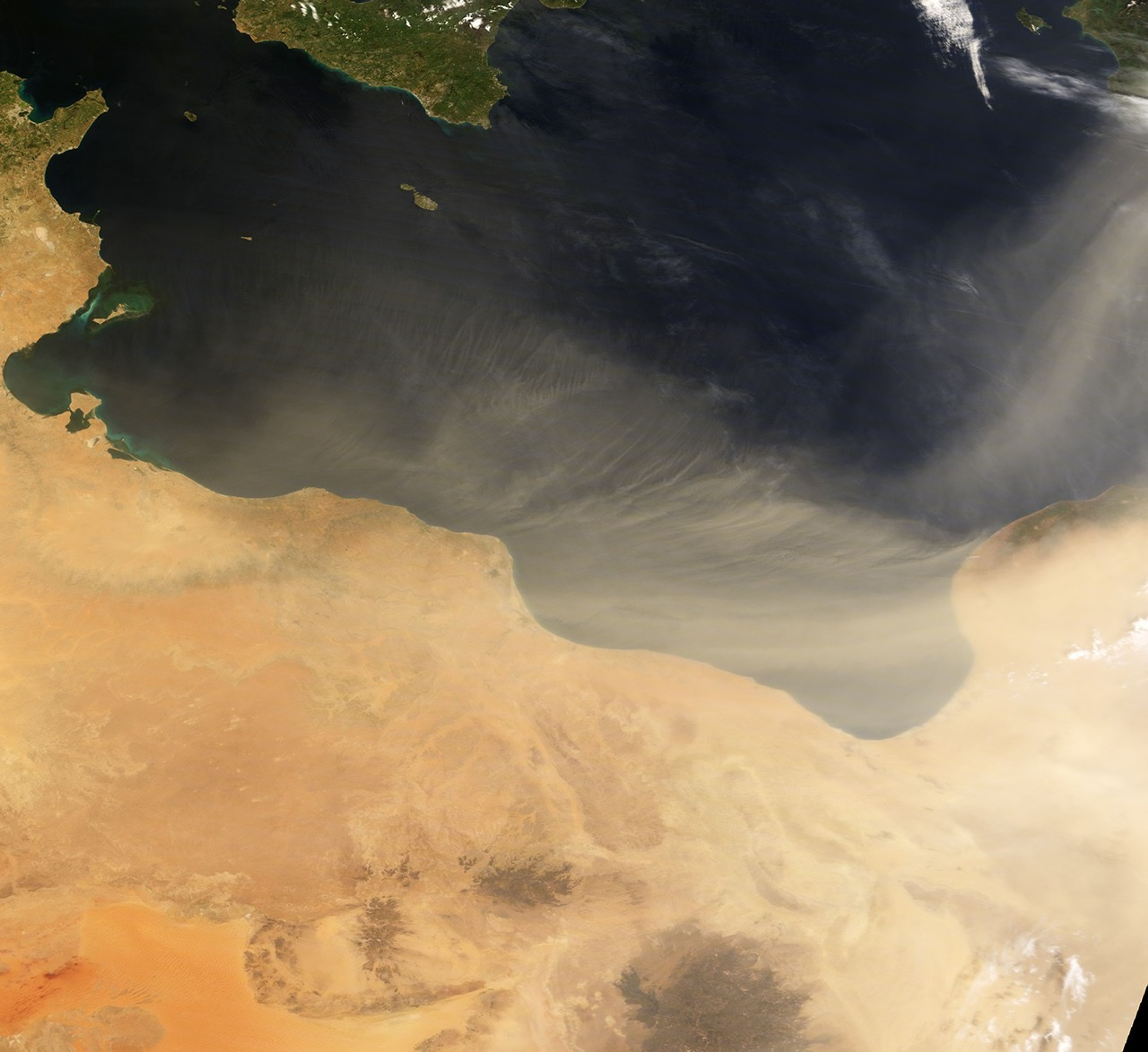 Dust in the Central Mediterranean