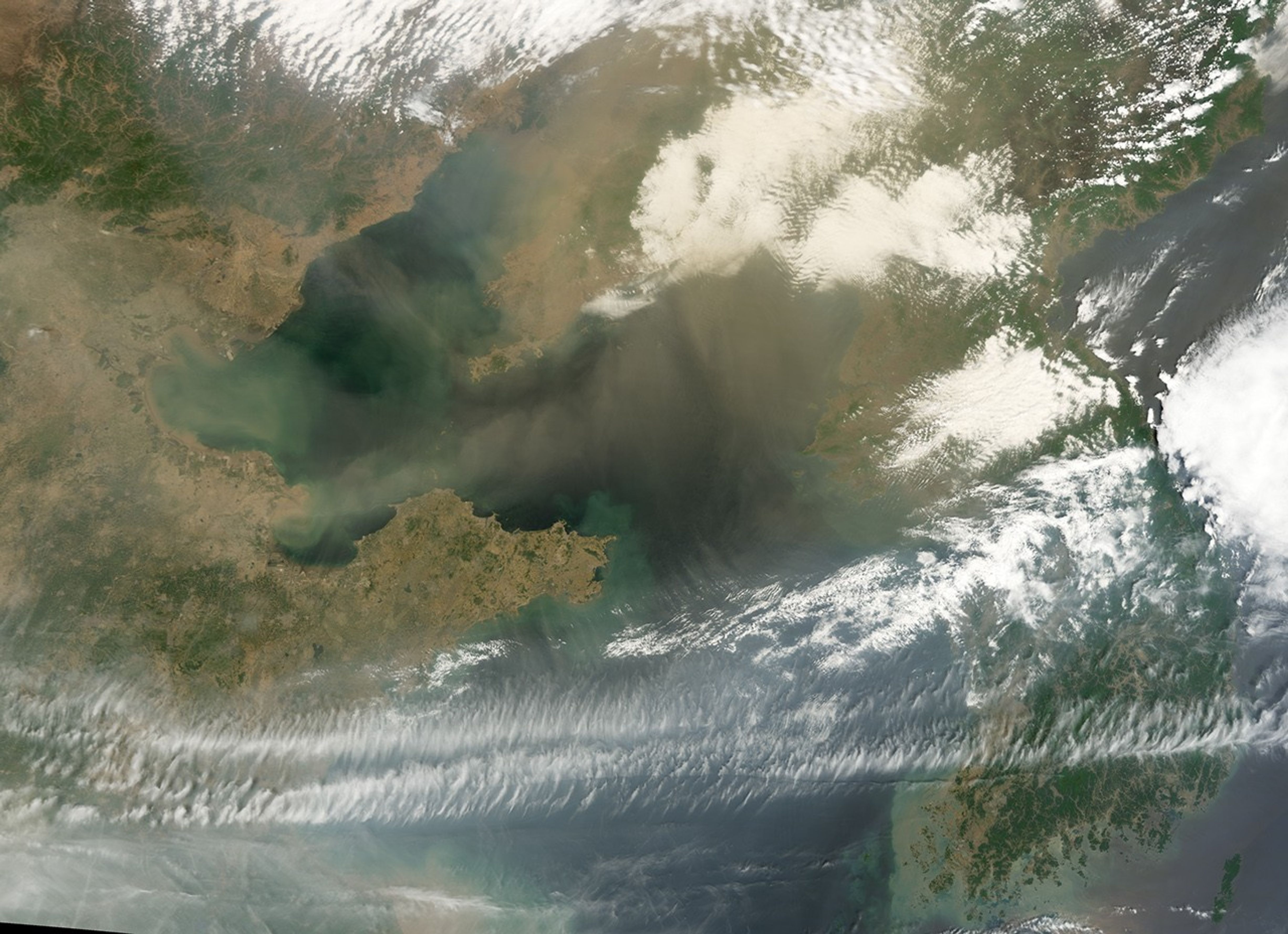 Dust over the Yellow Sea