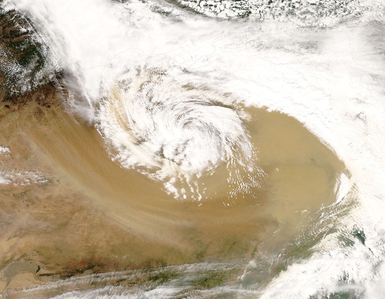 Dust over Mongolia and China