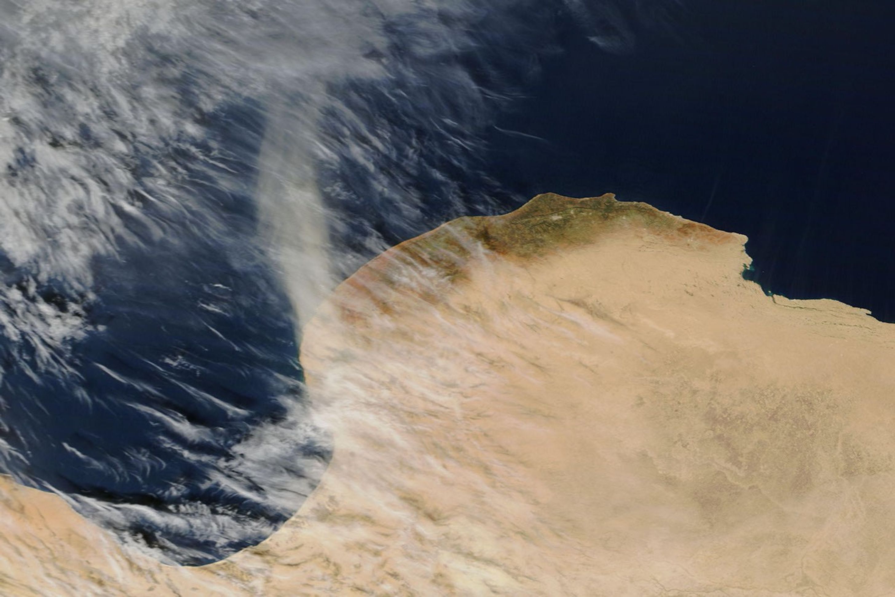 Dust Plume off Libya