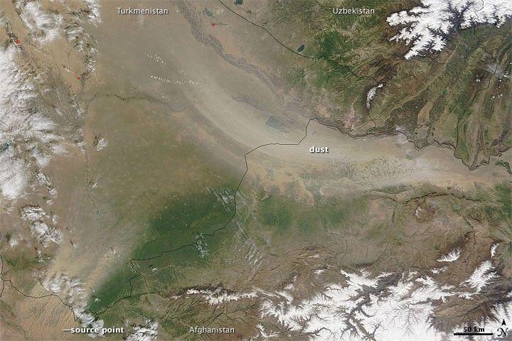 Dust Plumes over Central Asia