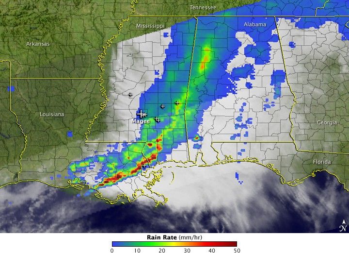 Severe Thunderstorms over Mississippi