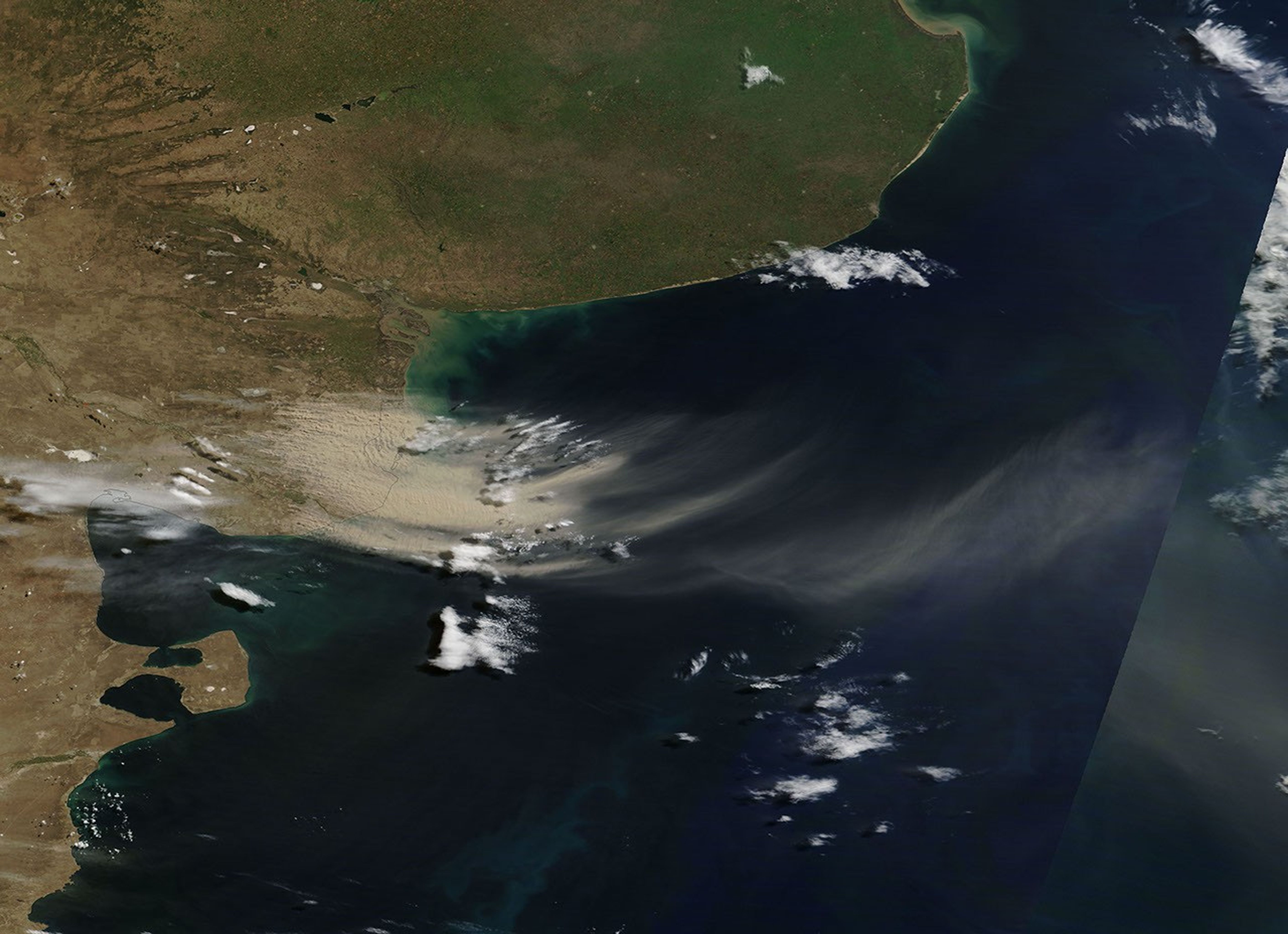 Dust Plumes off Argentina