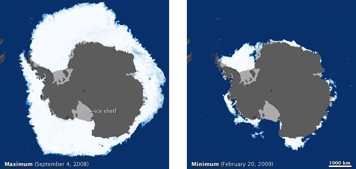 Antarctic Sea Ice - September 4, 2008 - February 20, 2009