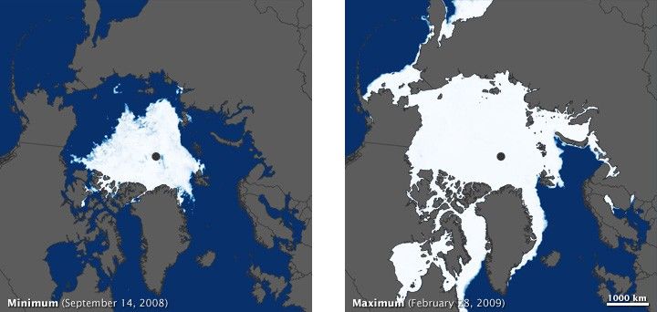 Arctic Sea Ice - September 14, 2008 - February 28, 2009