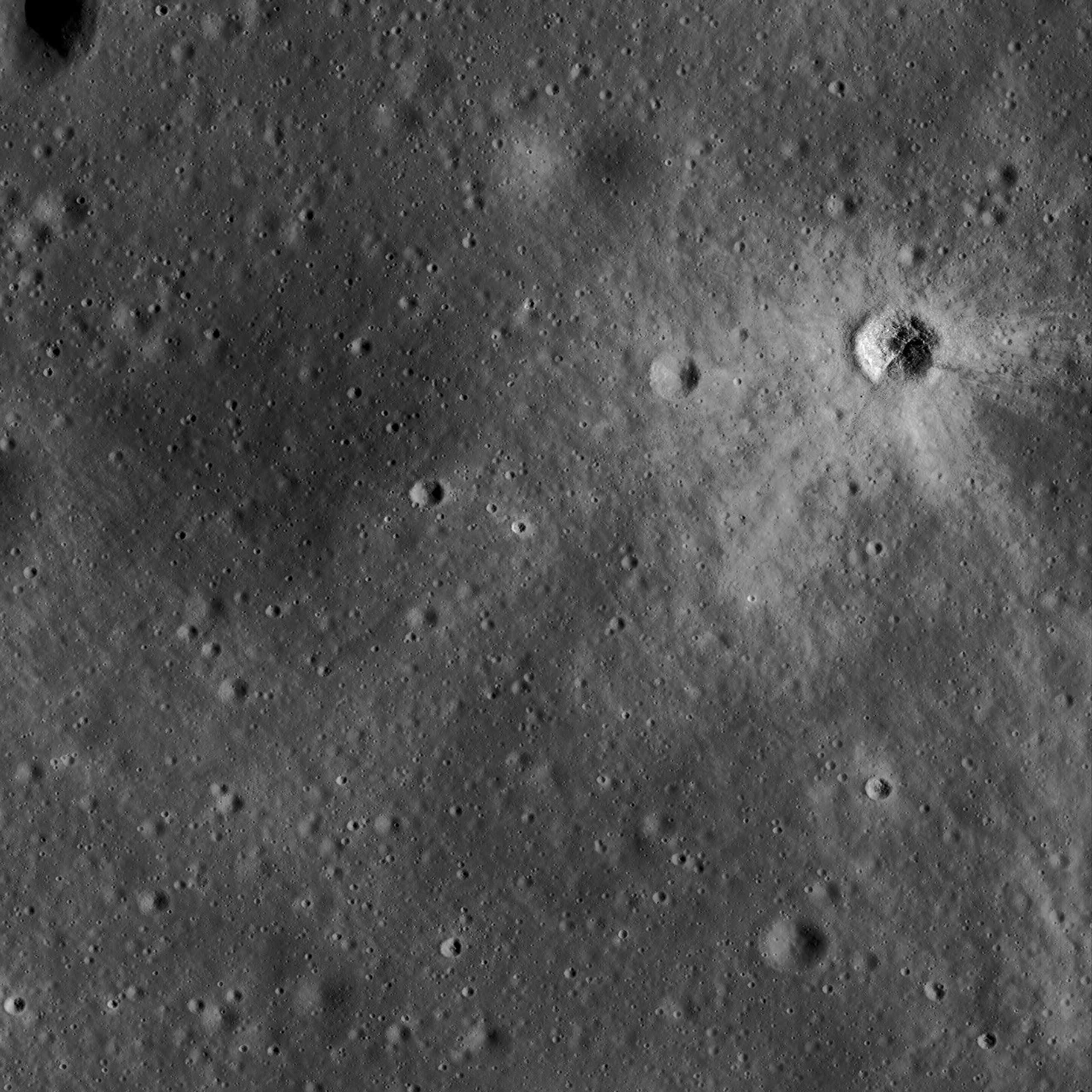 Impact Crater, Lunar Surface - July 25, 2009