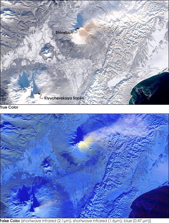 Eruptions of Shiveluch and Klyuchevskaya Sopka