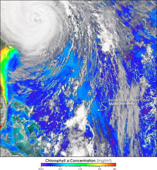 Hurricane Isabel Stirs Ocean Water