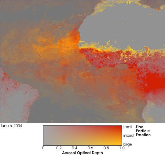 Dust and Smoke off Africa