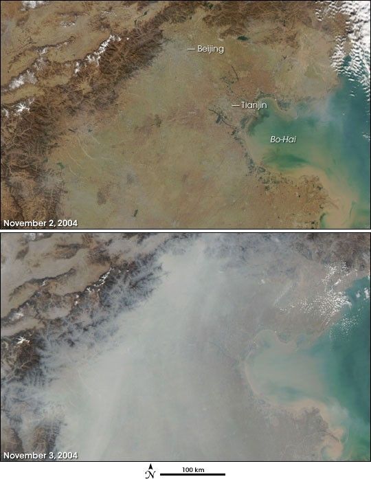 Haze Builds over Beijing