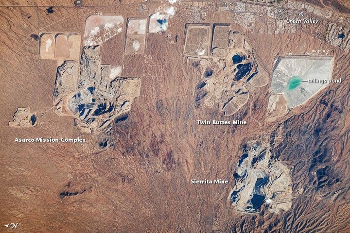 
			Open Pit Mines, Southern Arizona - NASA Science			