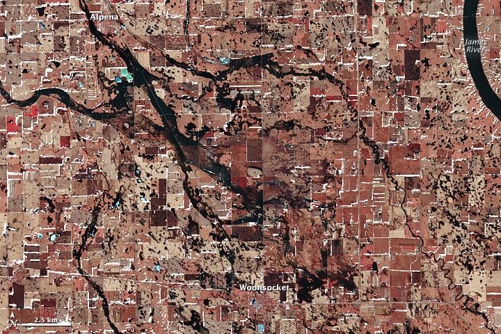 Flooding near Huron, South Dakota