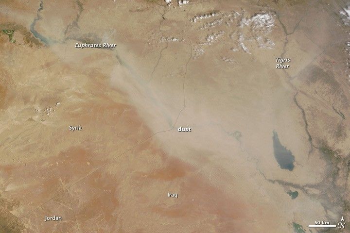 Dust over Syria and Iraq