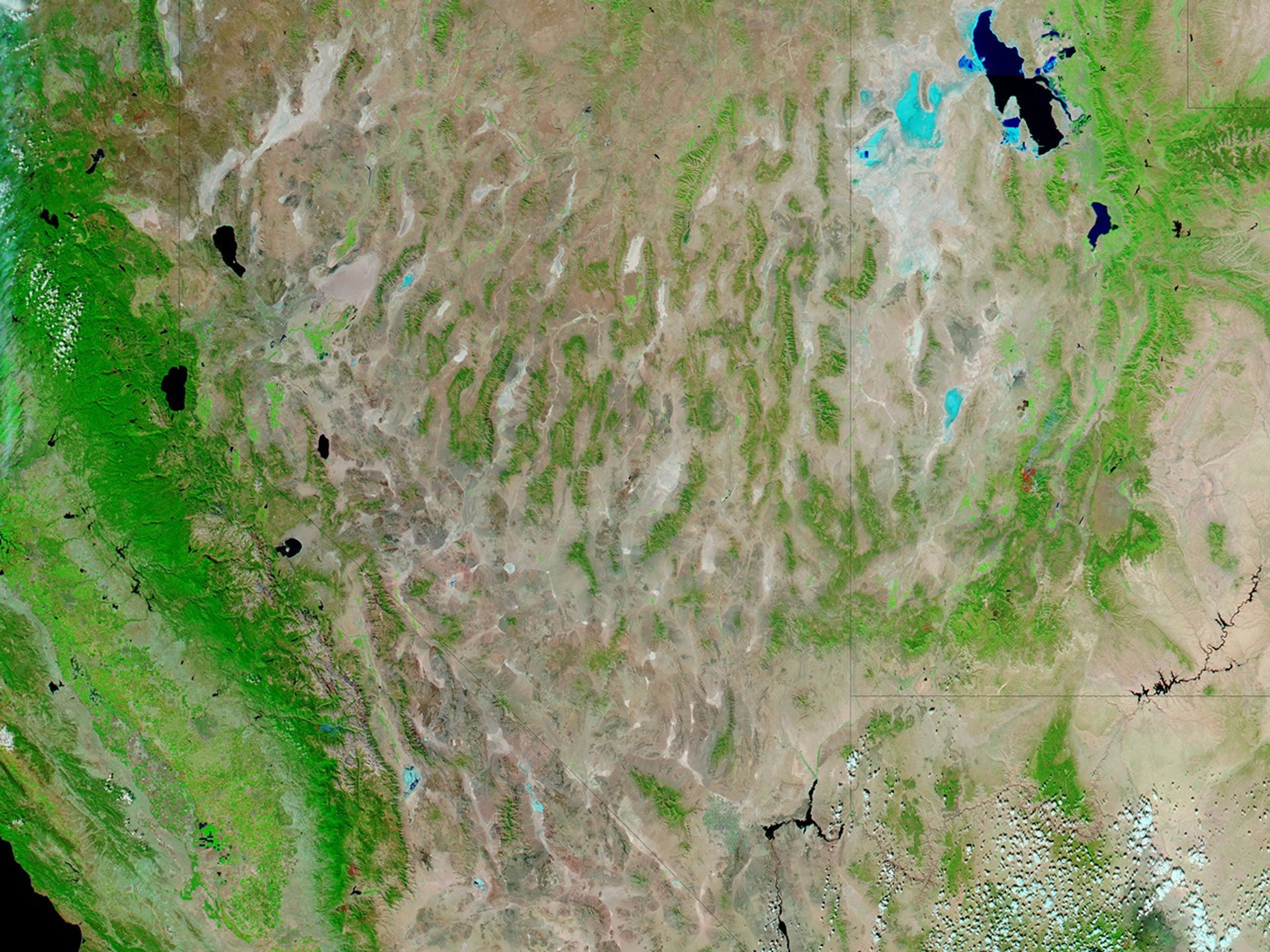 False Color (r=2,155 nm, g=876 nm, b=670 nm) - September 21, 2010