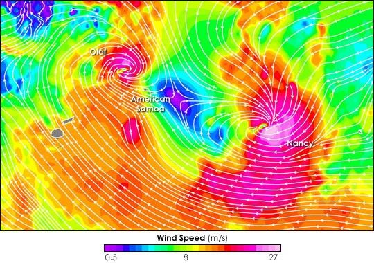 Tropical Cyclones Olaf and Nancy - NASA Science
