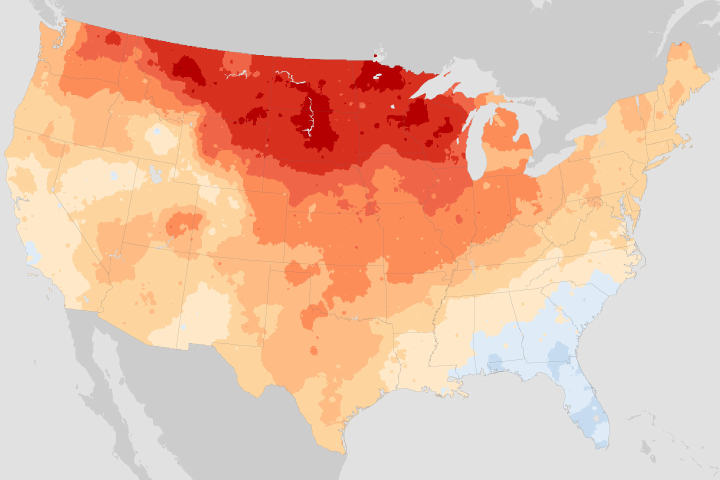 January Minimums, 1981–2010 compared to 1971–2000 - 1981 - 2010