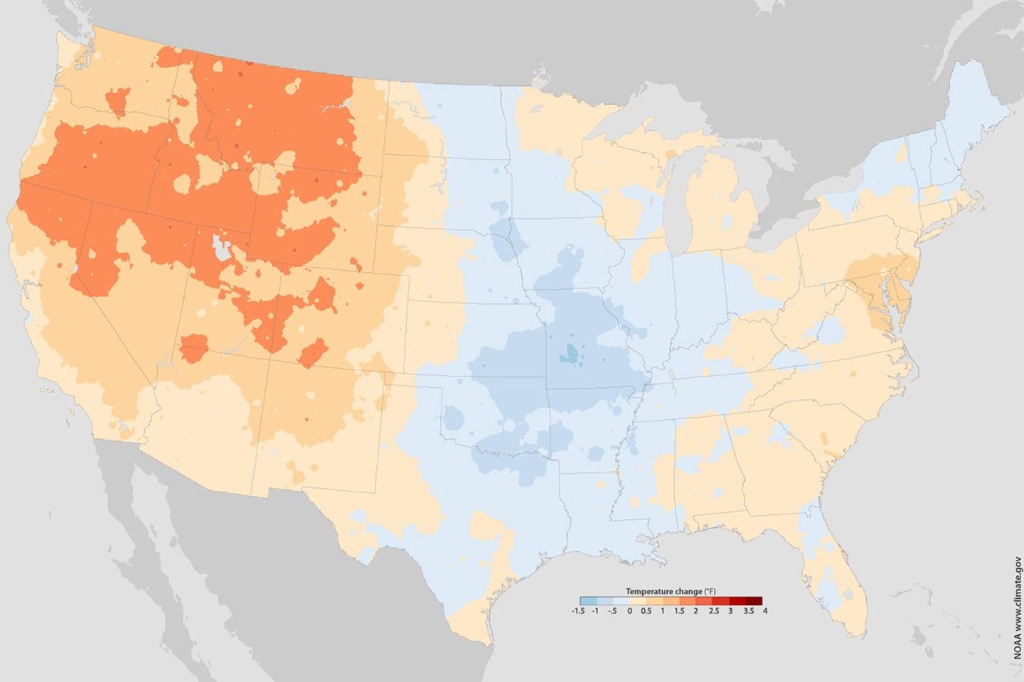 July Maximums, 1981–2010 compared to 1971–2000 - 1981 - 2010
