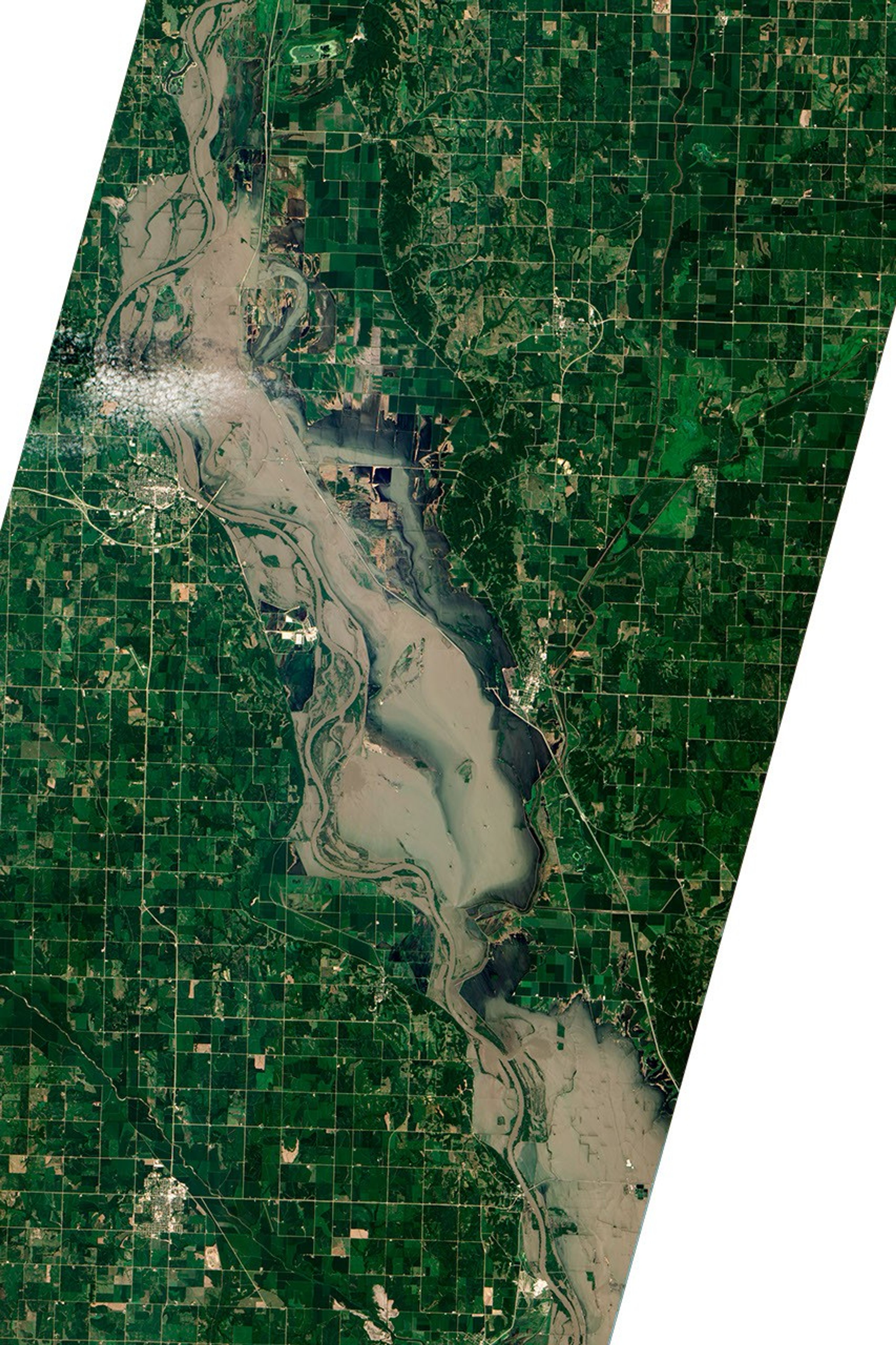 Flooding near Hamburg, Iowa