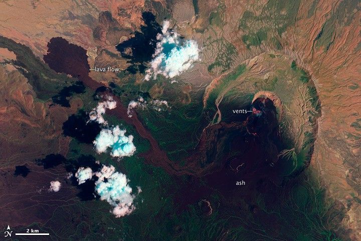 Ash and Lava Flows at Nabro