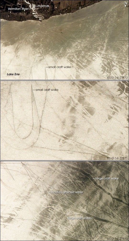 Sunglint Features, Lake Erie, United States