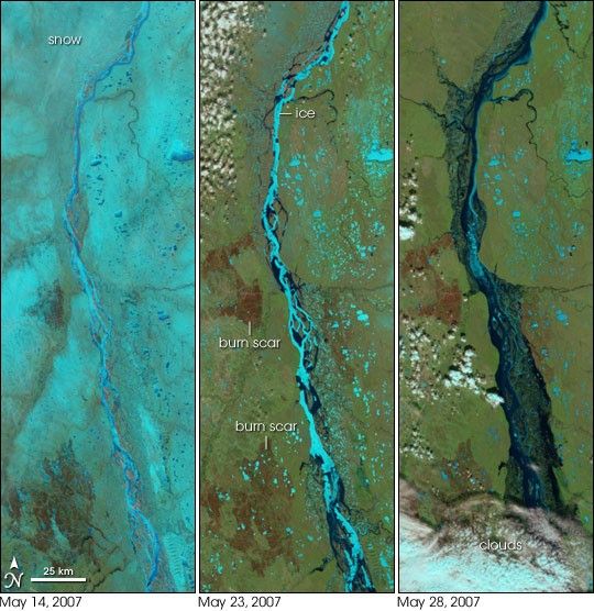 Floods on the Lena River