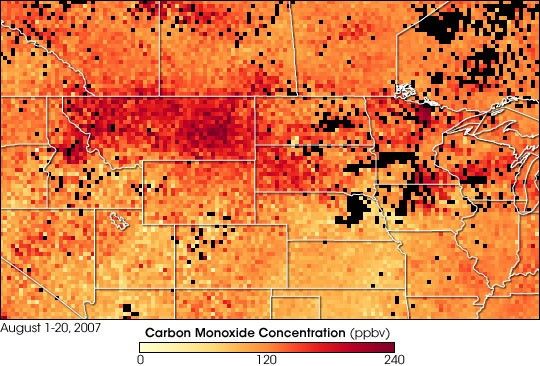 Smoke over the Northern United States