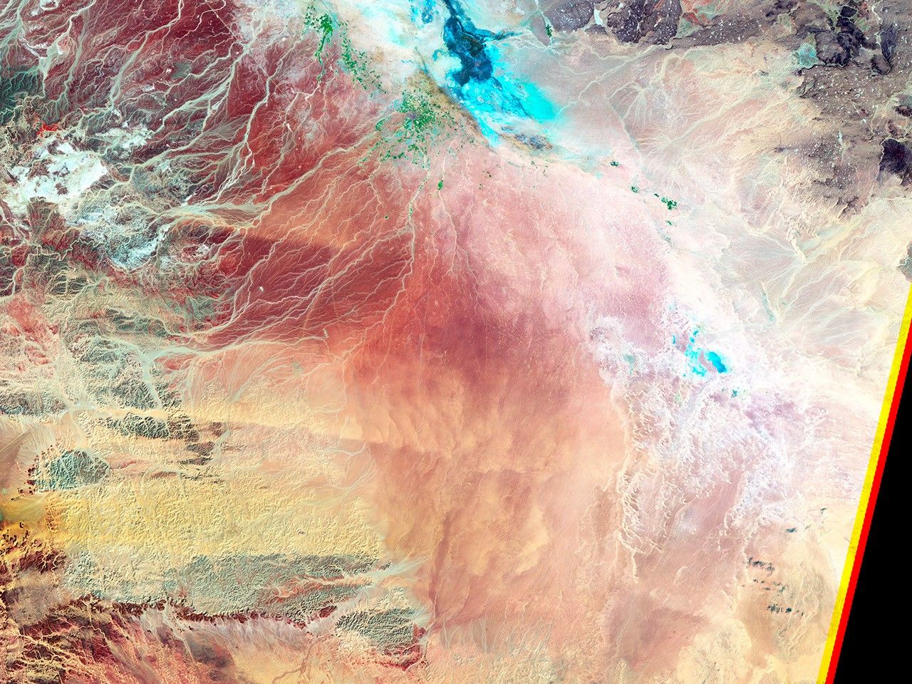 Pivot-irrigation circles in the Saudi Arabian desert